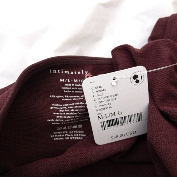 NWT Free People Like I Do Backless Cutout Mockneck Top M/L Mauve Wine Stretch - Picture 6 of 10